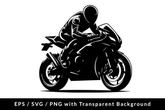 Download Race Motorcycle Rider Silhouette SVG EPS - Rider Collection